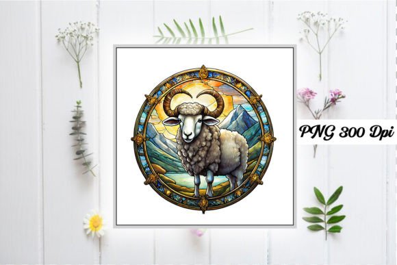 Download Sheep Stained Glass Sublimation Design - Premium Resources