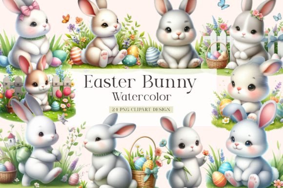 Download Watercolor Easter Bunny Clipart - Premium Resources