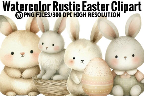 Download Watercolor Rustic Easter Clipart - Rustic easter clipart Collection